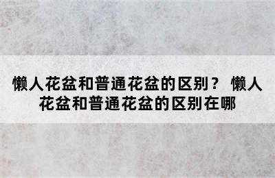 懒人花盆和普通花盆的区别？ 懒人花盆和普通花盆的区别在哪